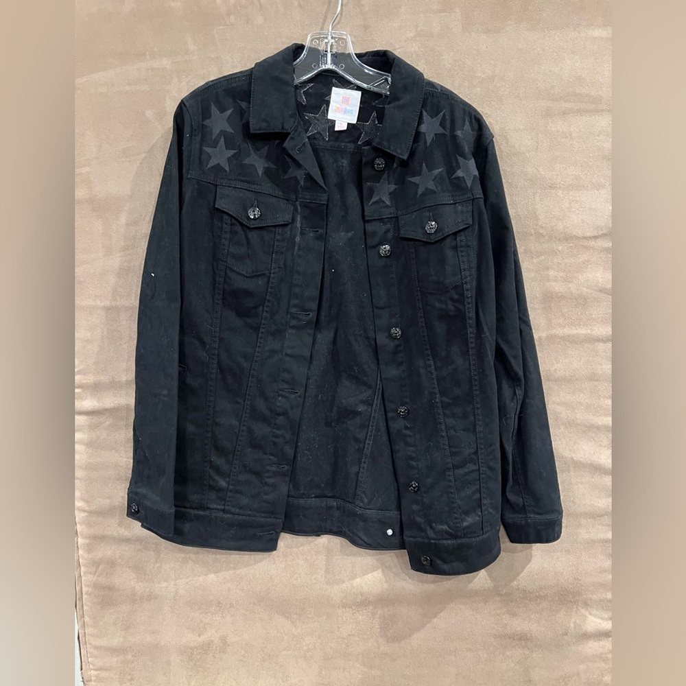 LuLaRoe Black Star Denim Jacket